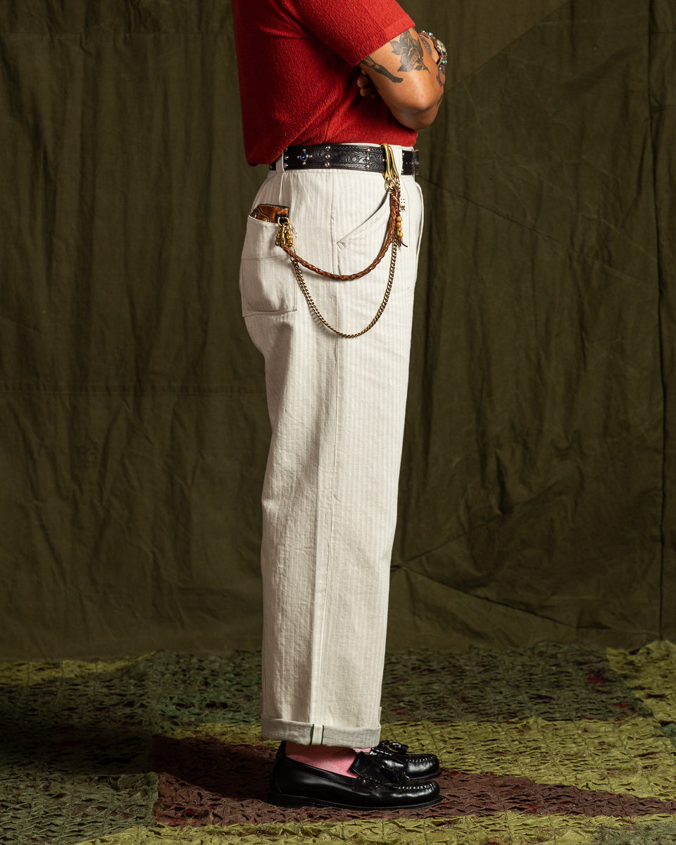 MotivMfg Doric Denim Trousers Original Herringbone Denim/Natural