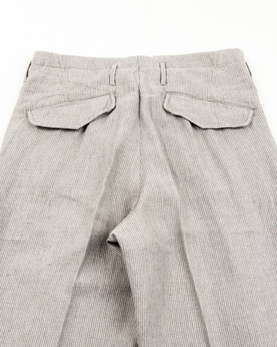 MotivMfg English Trousers - Light Grey Stripe High Twist Linen - Standard & Strange