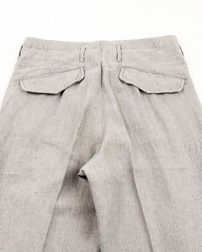 MotivMfg English Trousers - Light Grey Stripe High Twist Linen - Standard & Strange