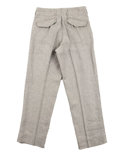 MotivMfg English Trousers - Light Grey Stripe High Twist Linen - Standard & Strange