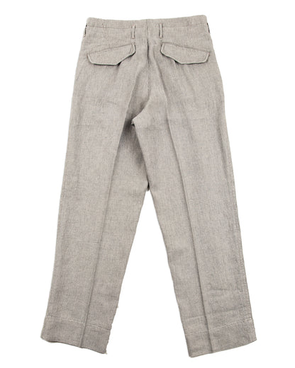 MotivMfg English Trousers - Light Grey Stripe High Twist Linen - Standard & Strange