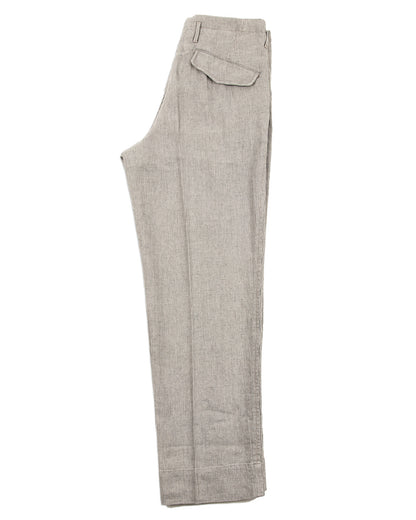 MotivMfg English Trousers - Light Grey Stripe High Twist Linen - Standard & Strange