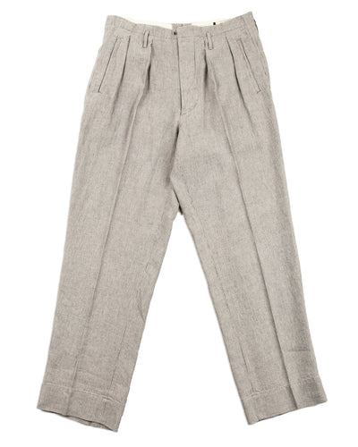 MotivMfg English Trousers - Light Grey Stripe High Twist Linen - Standard & Strange