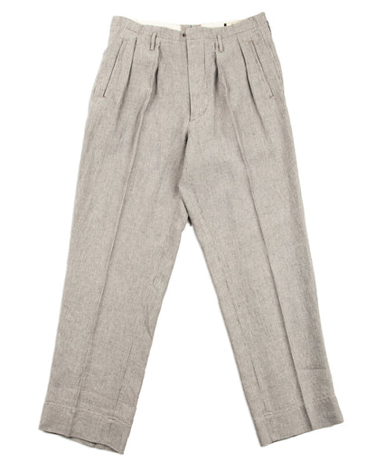 MotivMfg English Trousers - Light Grey Stripe High Twist Linen - Standard & Strange