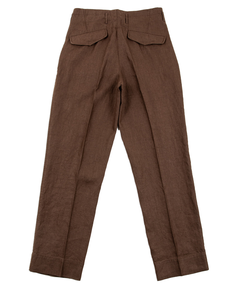 MotivMfg English Trousers - Brown Irish Linen Broadcloth - Standard & Strange