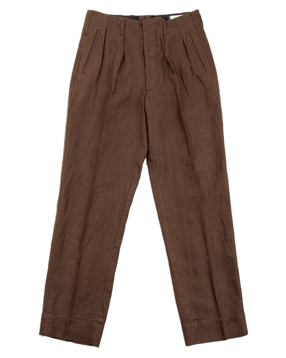 MotivMfg English Trousers - Brown Irish Linen Broadcloth - Standard & Strange