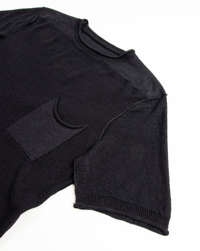 MotivMfg Fully Fashioned Linen Knit Tee - Black 26/2 Linen Yarn - Standard & Strange