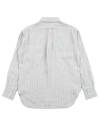 MotivMfg Gyorgy Shirt - Aqua Buff Scarlet Stripe Superfine Linen Broadcloth - Standard & Strange
