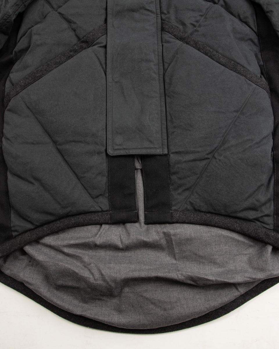 MotivMfg Lander Down Coat - Charcoal Halley Stevenson "Military Finish" Waxed Cotton - Standard & Strange