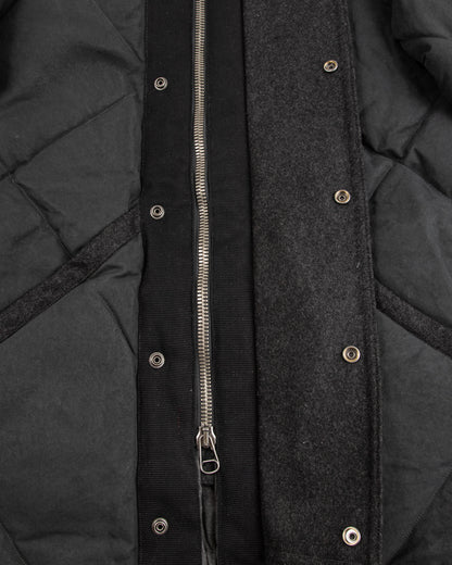MotivMfg Lander Down Coat - Charcoal Halley Stevenson "Military Finish" Waxed Cotton - Standard & Strange