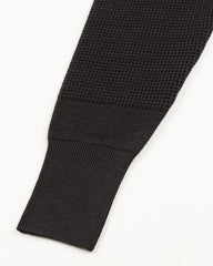MotivMfg Micro Waffle Thermal Knit - Black Wool Linen Cotton Micro Waffle Knit - Standard & Strange