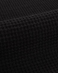 MotivMfg Micro Waffle Thermal Knit - Black Wool Linen Cotton Micro Waffle Knit - Standard & Strange