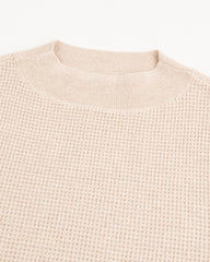 MotivMfg Micro Waffle Thermal Knit - Ecru Wool Linen Cotton Micro