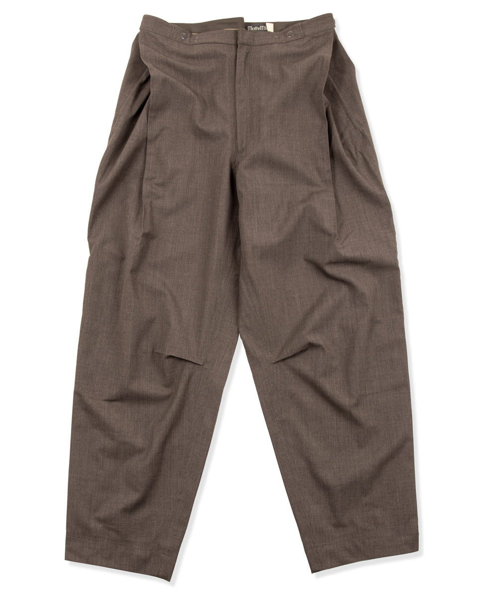 MotivMfg Mod. Kinetic Trousers - Dark Natural Optim Wool - Standard & Strange