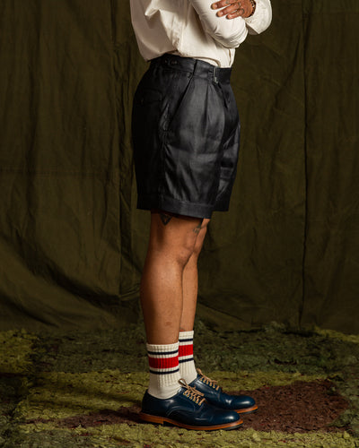 MotivMfg Oblique Shorts - High Twist Tussah Silk Twill/Midnight - Standard & Strange