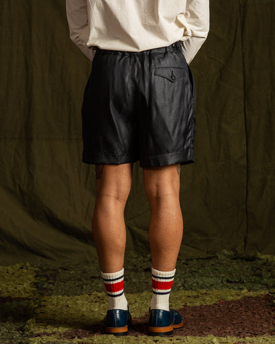MotivMfg Oblique Shorts - High Twist Tussah Silk Twill/Midnight - Standard & Strange