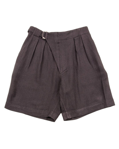MotivMfg Oblique Shorts - Aubergine Tussah Silk Herringbone - Standard & Strange