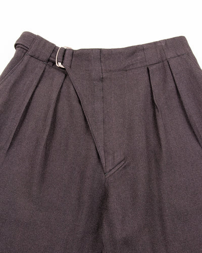 MotivMfg Oblique Shorts - Aubergine Tussah Silk Herringbone - Standard & Strange