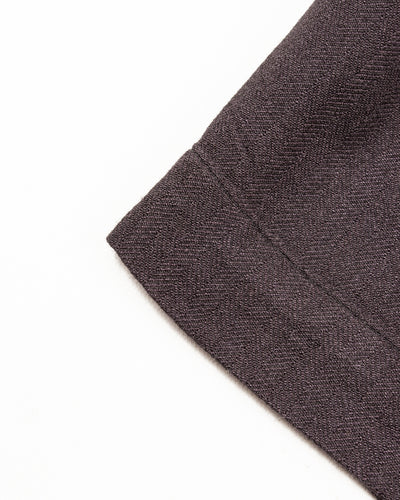 MotivMfg Oblique Shorts - Aubergine Tussah Silk Herringbone - Standard & Strange