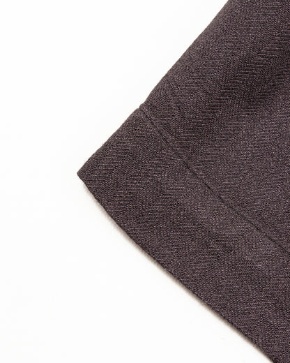 MotivMfg Oblique Shorts - Aubergine Tussah Silk Herringbone - Standard & Strange