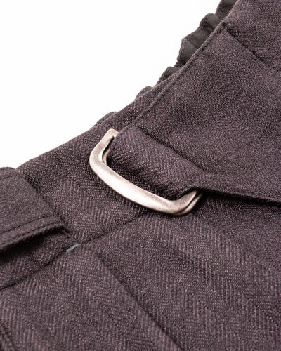 MotivMfg Oblique Shorts - Aubergine Tussah Silk Herringbone - Standard & Strange