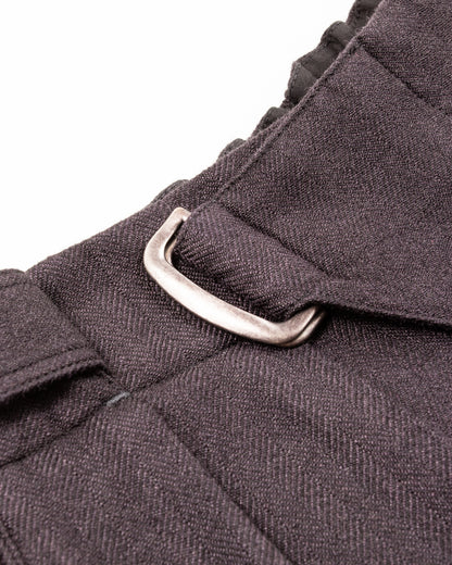 MotivMfg Oblique Shorts - Aubergine Tussah Silk Herringbone - Standard & Strange