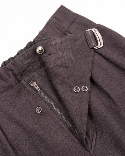 MotivMfg Oblique Shorts - Aubergine Tussah Silk Herringbone - Standard & Strange