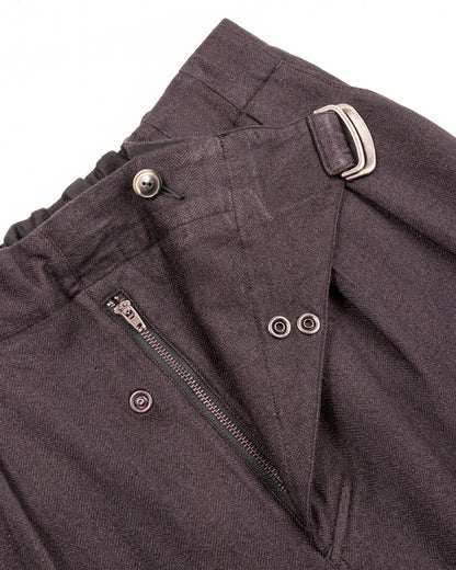 MotivMfg Oblique Shorts - Aubergine Tussah Silk Herringbone - Standard & Strange