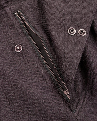 MotivMfg Oblique Shorts - Aubergine Tussah Silk Herringbone - Standard & Strange