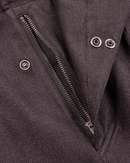 MotivMfg Oblique Shorts - Aubergine Tussah Silk Herringbone - Standard & Strange