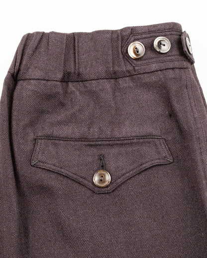 MotivMfg Oblique Shorts - Aubergine Tussah Silk Herringbone - Standard & Strange