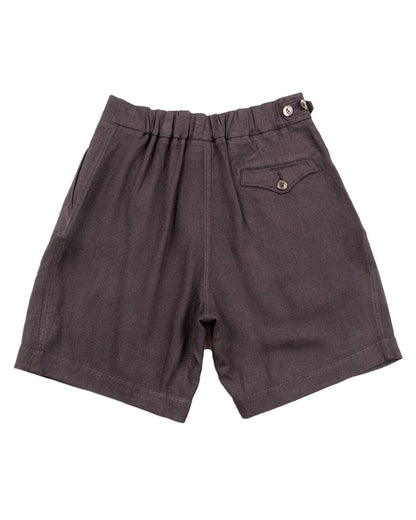 MotivMfg Oblique Shorts - Aubergine Tussah Silk Herringbone - Standard & Strange