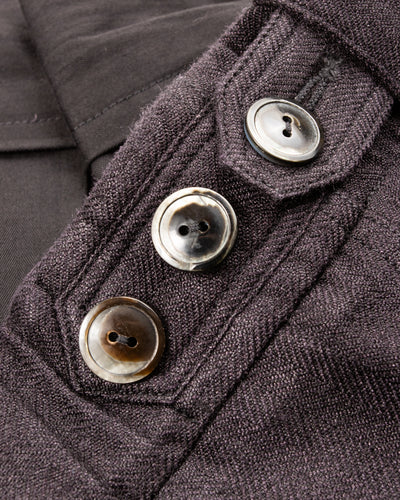 MotivMfg Oblique Shorts - Aubergine Tussah Silk Herringbone - Standard & Strange