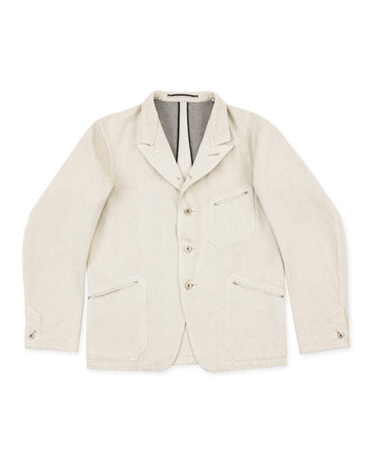 MotivMfg Peak Lapel Lounge Jacket - Natural Tailorable Denim - Standard & Strange