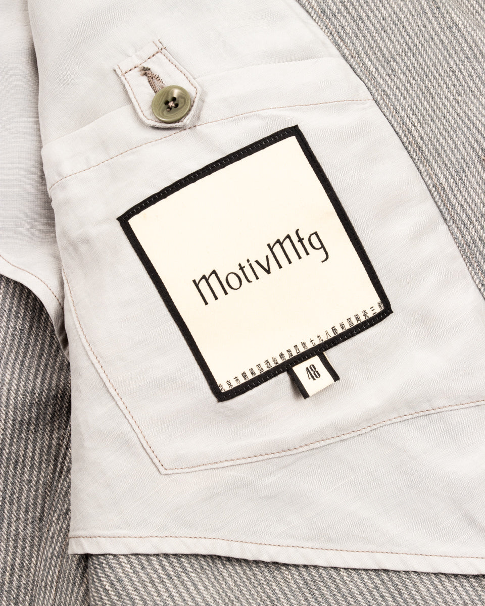 MotivMfg Peak Lapel Sack Jacket - High Twist Linen Serge