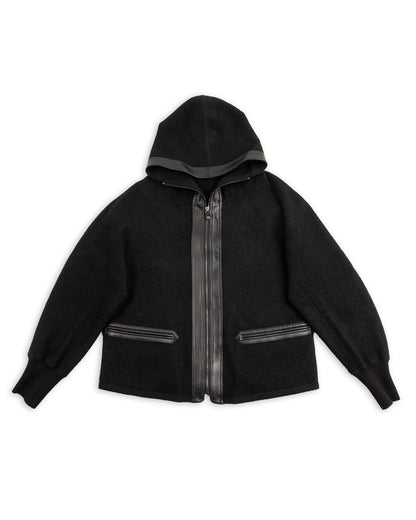 MotivMfg Pilgrimage Hoodie - Black Wool Boucle Knit - Standard & Strange