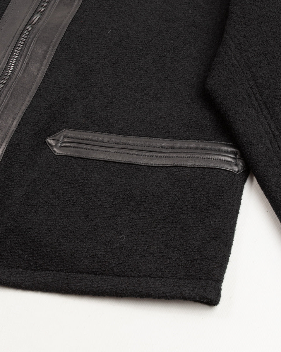 MotivMfg Pilgrimage Hoodie - Black Wool Boucle Knit - Standard & Strange