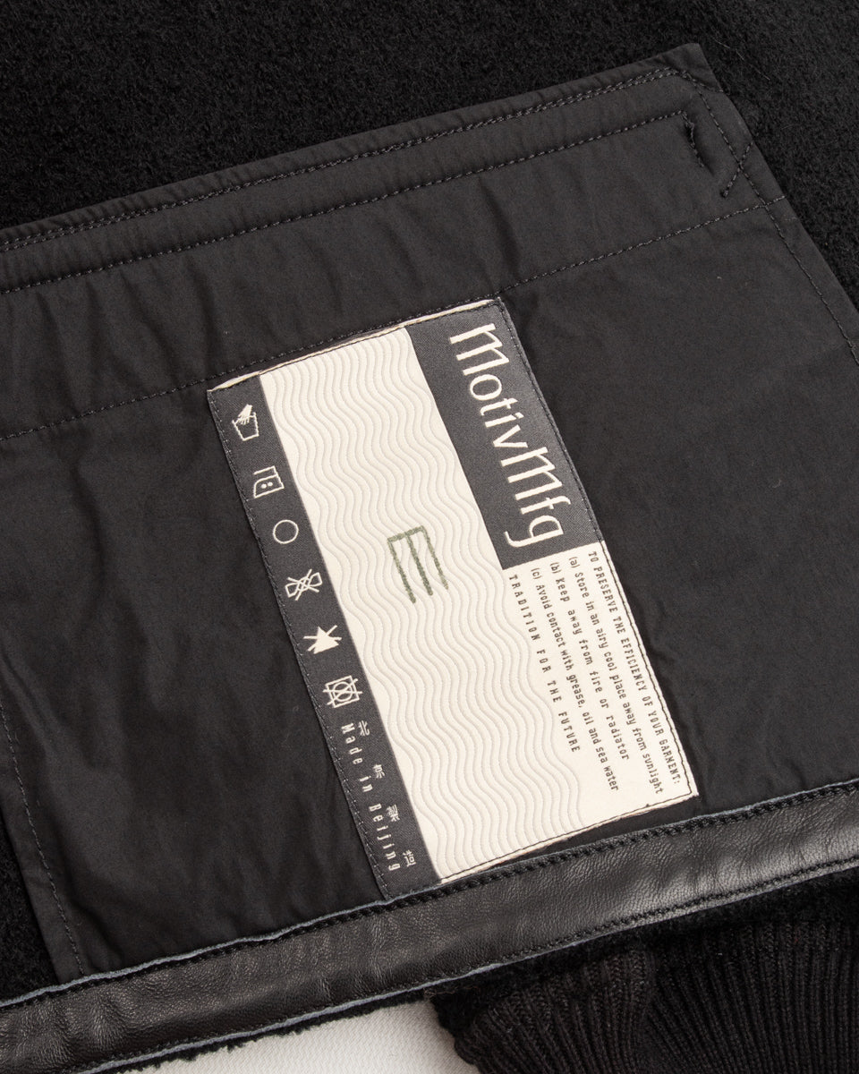 MotivMfg Pilgrimage Hoodie - Black Wool Boucle Knit - Standard & Strange