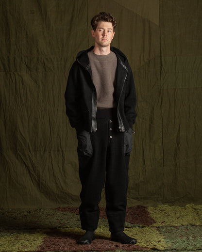 MotivMfg Pilgrimage Hoodie - Black Wool Boucle Knit - Standard & Strange