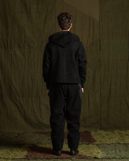 MotivMfg Pilgrimage Hoodie - Black Wool Boucle Knit - Standard & Strange