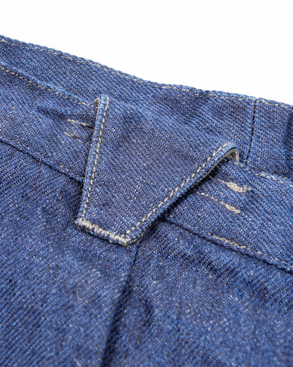 MotivMfg Pleat Denim Trousers - Indigo Linen Cotton Denim - Standard & Strange