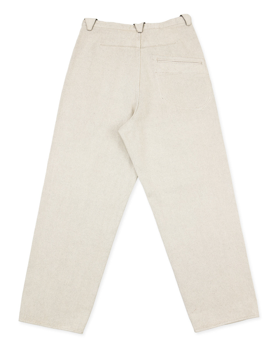 MotivMfg Pleat Denim Trousers - Natural Tailorable Denim - Standard & Strange