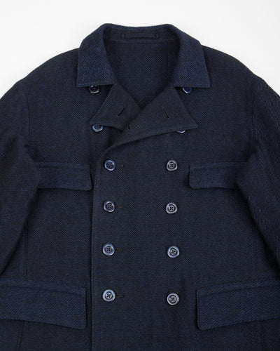 MotivMfg Relaxed Brigadier Coat - Boelite Blue Double Face Tweed - Standard & Strange
