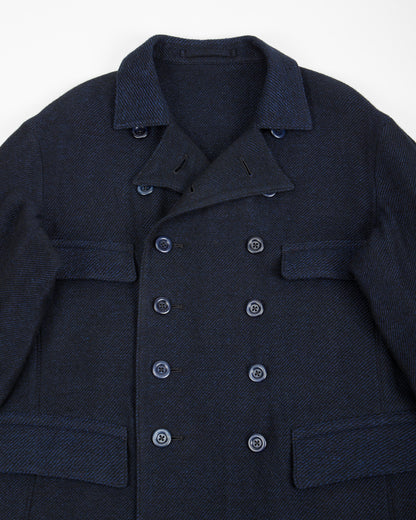 MotivMfg Relaxed Brigadier Coat - Boelite Blue Double Face Tweed - Standard & Strange