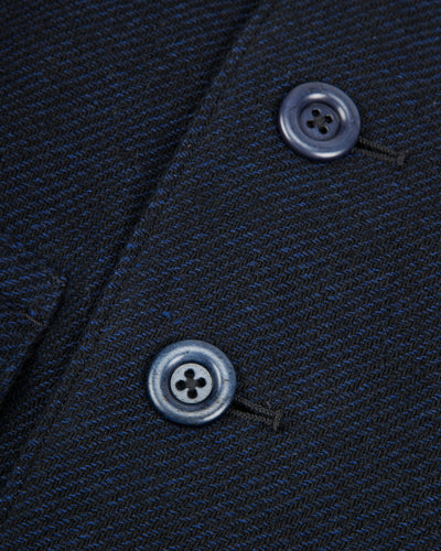 MotivMfg Relaxed Brigadier Coat - Boelite Blue Double Face Tweed - Standard & Strange