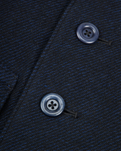 MotivMfg Relaxed Brigadier Coat - Boelite Blue Double Face Tweed - Standard & Strange