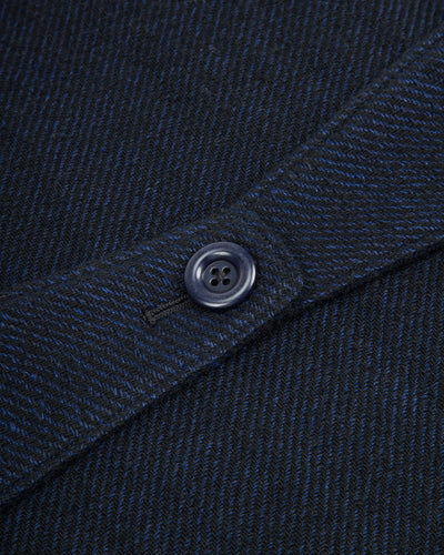 MotivMfg Relaxed Brigadier Coat - Boelite Blue Double Face Tweed - Standard & Strange