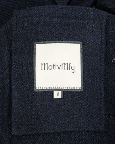 MotivMfg Relaxed Brigadier Coat - Boelite Blue Double Face Tweed - Standard & Strange