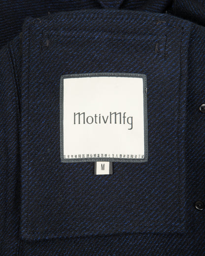 MotivMfg Relaxed Brigadier Coat - Boelite Blue Double Face Tweed - Standard & Strange