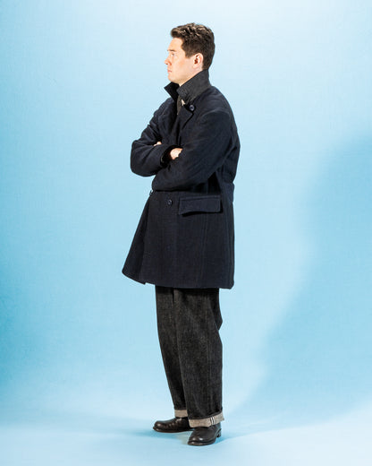 MotivMfg Relaxed Brigadier Coat - Boelite Blue Double Face Tweed - Standard & Strange